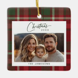 Tartan Kariertes Foto Weihnachten Keramikornament