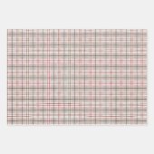 Tartan Kariertes Handgezeichnetes Beige Streifen M Geschenkpapier Set (Vorderseite 3)