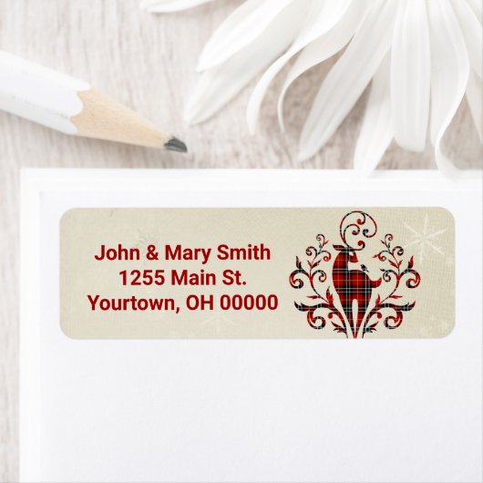 Tartan Kariertes Hirsch über Snowflake Design (Insitu)