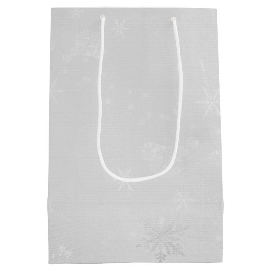 Tartan Kariertes Hirsch über Snowflake Design Mittlere Geschenktüte (Rückseite)