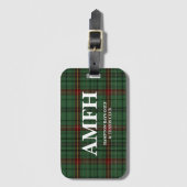 Tartan-Kariertes Monogram-Golf-Gepäckchen Gepäckanhänger (Vorderseite Vertikal)