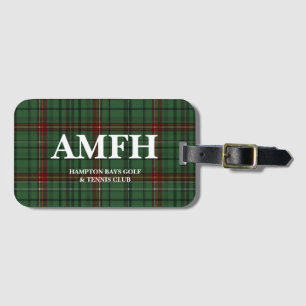 Tartan-Kariertes Monogram-Golf-Gepäckchen Gepäckanhänger