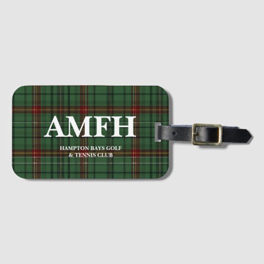 Tartan-Kariertes Monogram-Golf-Gepäckchen Gepäckanhänger (Vorderseite (Horizontal))