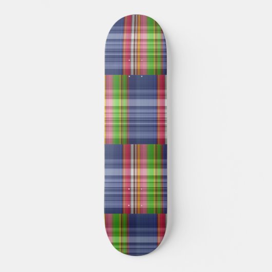 Tartan Kariertes Multi Color Off Set Skateboard (Vorderseite)