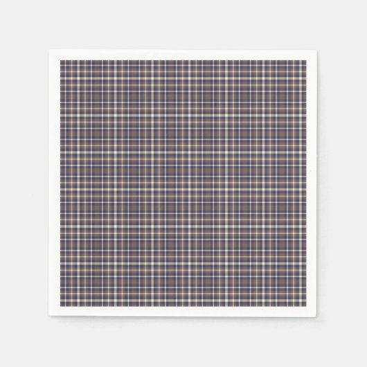 Tartan Kariertes Muster Braun, Blau & Beige Nr. 69 Serviette (Vorderseite)