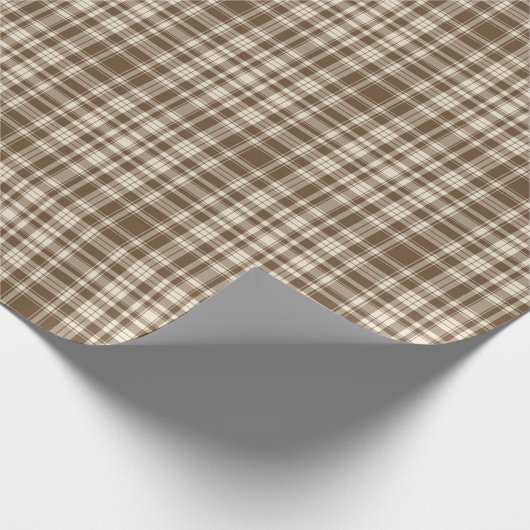 Tartan-kariertes Muster Brown u. Beige-Nr. 70 Geschenkpapier (Ecke)