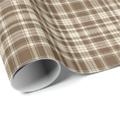 Tartan-kariertes Muster Brown u. Beige-Nr. 70 Geschenkpapier (Rolleneckpunkt)
