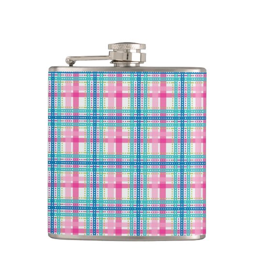 Tartan, kariertes Muster Flachmann (Vorderseite)