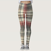 Tartan Kariertes Muster, grau Leggings (Vorderseite)
