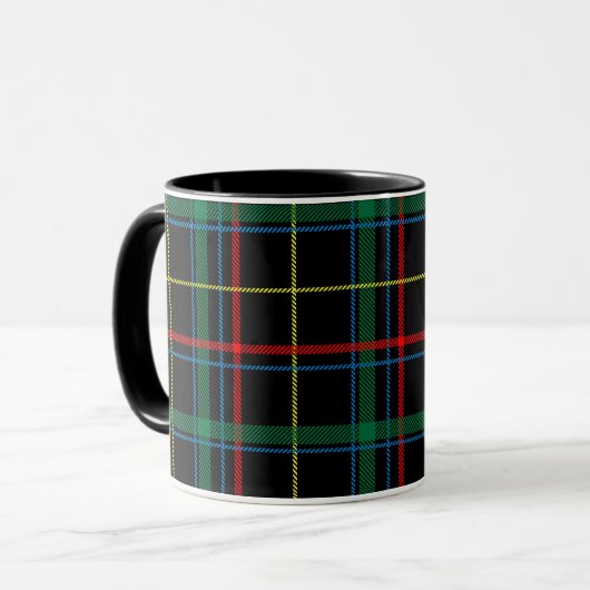 Tartan Kariertes Muster, grün, Tasse (Vorderseite Links)