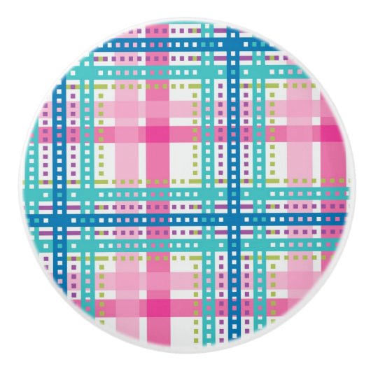 Tartan, kariertes Muster Keramikknauf (Vorderseite)