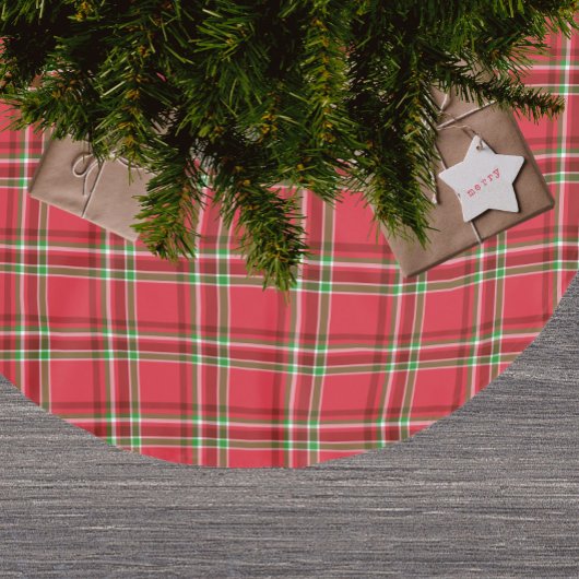 Tartan Kariertes Muster Polyester Weihnachtsbaumdecke