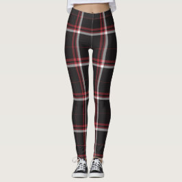 Tartan Kariertes Muster Rot Schwarz-weiß Streifen Leggings