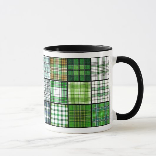 Tartan-kariertes Patchwork Tasse (Rechts)