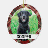 Tartan Kariertes Personalisiertes Foto mit Name Keramik Ornament (Links)