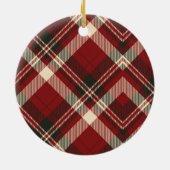 Tartan Kariertes Personalisiertes Foto mit Name Keramik Ornament (Hinten)