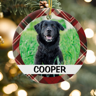 Tartan Kariertes Personalisiertes Foto mit Name Keramik Ornament