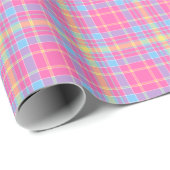 Tartan-kariertes rosa, blau, lila, Gelb-Nr. 53 Geschenkpapier (Rolleneckpunkt)