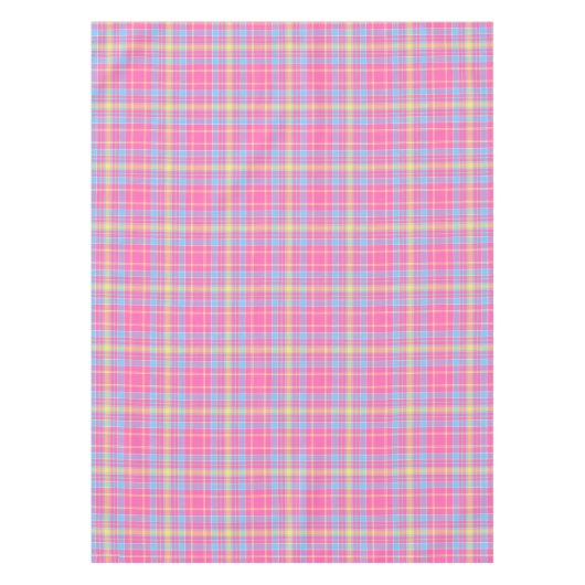 Tartan-kariertes rosa, blau, lila, Gelb-Nr. 53 Tischdecke (Vorderseite)