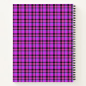 Tartan kariertes rosa-schwarzes Notebook Notizblock (Rückseite)