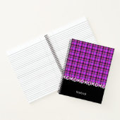 Tartan kariertes rosa-schwarzes Notebook Notizblock (Innenseite)