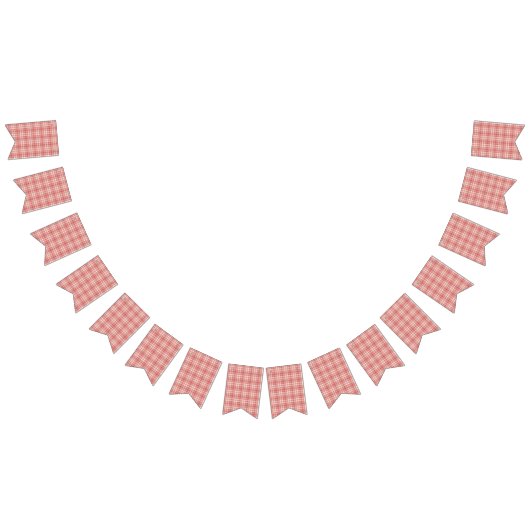 Tartan-kariertes Rot-, Orange u. Weiß-Nr. 64 Wimpelkette (Alle)