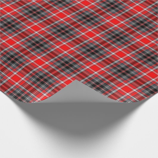 Tartan-kariertes Rot-, Schwarzes u. Weiß-Nr. 62 Geschenkpapier (Ecke)