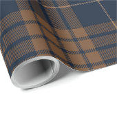 Tartan-kariertes schottisches blaues Brown-Muster Geschenkpapier (Rolleneckpunkt)