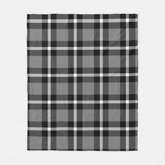 Tartan-kariertes Schwarz-, Graues u. Weiß-Nr. 48 Fleecedecke (Vorderseite)
