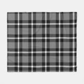 Tartan-kariertes Schwarz-, Graues u. Weiß-Nr. 48 Fleecedecke (Vorderseite (Horizontal))