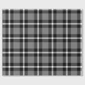 Tartan-kariertes Schwarz-, Graues u. Weiß-Nr. 48 Geschenkpapier (Flach)