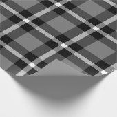 Tartan-kariertes Schwarz-, Graues u. Weiß-Nr. 48 Geschenkpapier (Ecke)