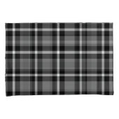 Tartan-kariertes Schwarz-, Graues u. Weiß-Nr. 48 Kissenbezug (Vorderseite-Rechts)