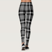 Tartan-kariertes Schwarz-, Graues u. Weiß-Nr. 48 Leggings (Rückseite)