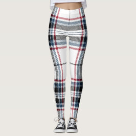 Tartan-kariertes Trendy blaues Rot-Schwarz-weißes Leggings