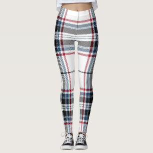 Tartan-kariertes Trendy blaues Rot-Schwarz-weißes Leggings
