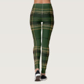 Tartan-kariertes Trendy grünes schwarzes Leggings (Rückseite)