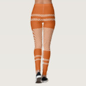 Tartan-kariertes Trendy orange Weiß Leggings (Rückseite)