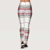 Tartan-kariertes Trendy rotes und weißes Muster Leggings (Rückseite)