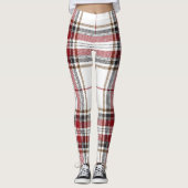 Tartan-kariertes Trendy rotes und weißes Muster Leggings (Vorderseite)