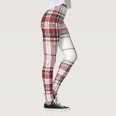 Tartan-kariertes Trendy rotes und weißes Muster Leggings (Rechts)