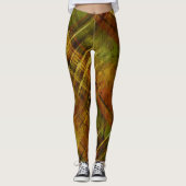 Tartan Karo Brown Green Mix gestört Leggings (Vorderseite)