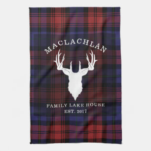 Tartan Karo Clan MacLachlan Familienhaus am See Geschirrtuch