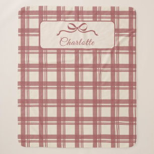 Tartan Karo Creme Rot Schleife Weihnachten Sherpadecke
