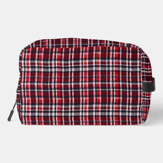 Tartan Karo Gemustert Stilvoll Mit Monogramm Waschbeutel (Rückseite)