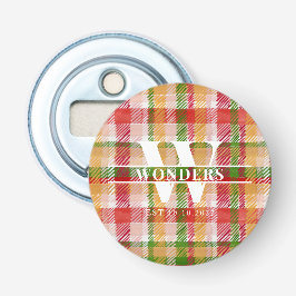 Tartan-Karo-Grundlagen Monogramm Veranstaltung Par Flaschenöffner