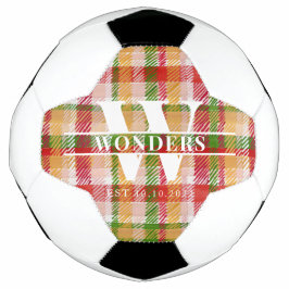 Tartan-Karo-Grundlagen Name Monogramm Fußball