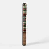 Tartan-Karo-Handyhülle mit Holz-Monogramm iPhone 15 Hülle (Rechte Seite)
