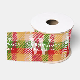 Tartan-Karo individuelles Monogramm-PAKET Event-Th Ripsband