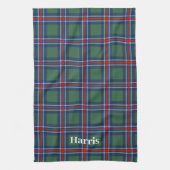 Tartan-Karo-Muster personalisiert Geschirrtuch (Vertikal)